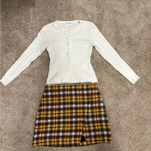 Reformation White Long Sleeve Top